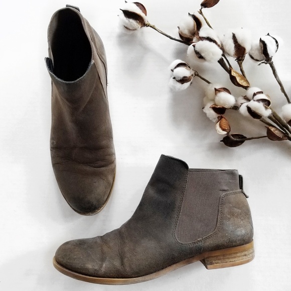 distressed ankle booties